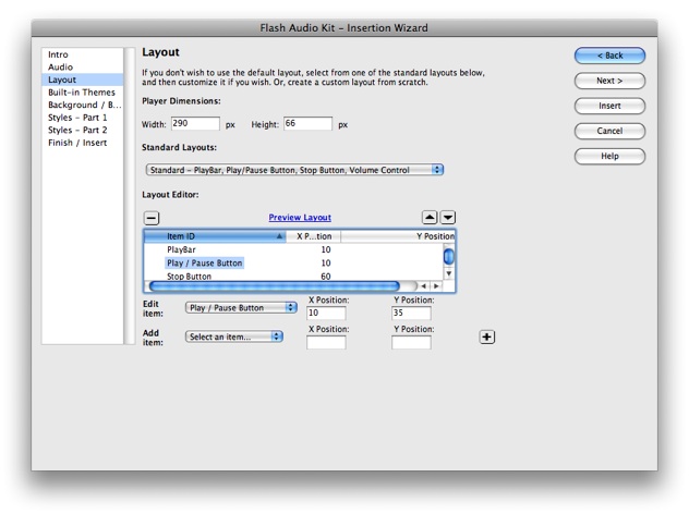 Wizard - layout section